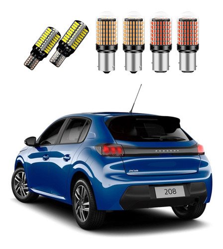 Kit Lampadas Led Premium Peugeot 208 2020/2024 Ré Freio Seta