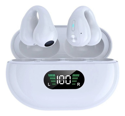 Auriculares Bluetooth Led Tws Enc, Clip Colgante Para Orejas Color Blanco Color De La Luz Blanco