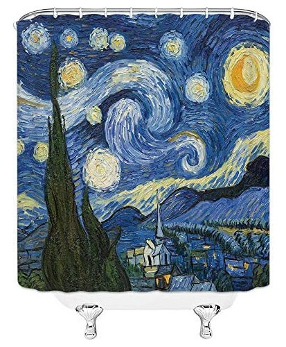Van Gogh Cortina De Ducha Estrellada Pintura Al Óleo