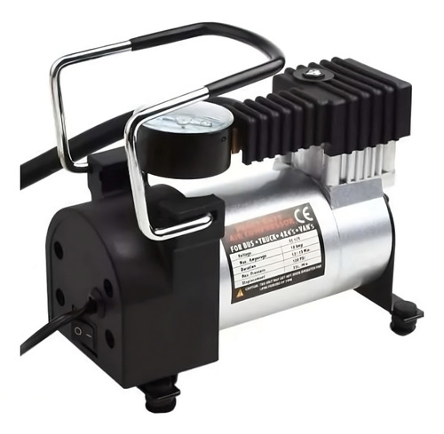 Imagen 3 de 9 de Compresor de aire mini a batería portátil Oregon COM001 35L 150W 12V plateado