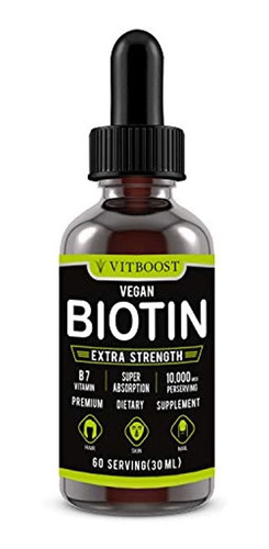 Gotas Líquidas De Biotina Extra Fuerte 10,000 Mcg