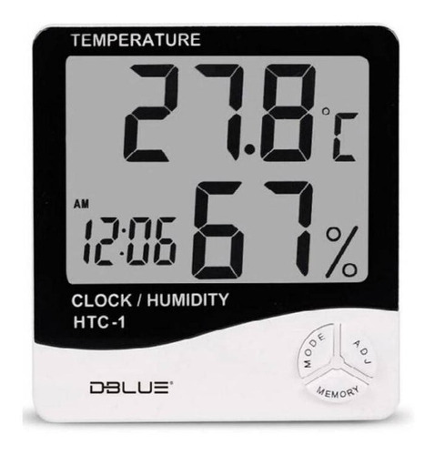 Medidor Ambiental De Temperatura Y Humedad Con Reloj Dblue