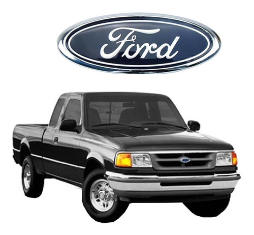 Emblema Ford Oval Grade/mala Ranger Azul 1995/1998 + Brinde