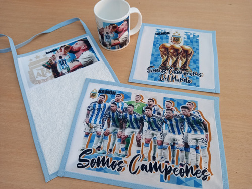 Kit Set Jardin Colegio C/ Taza Argentina Campeon Mundial