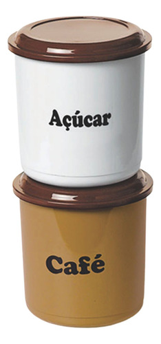 Conjunto 2 Potes Açúcar E Café 2 Litros Para Cozinha