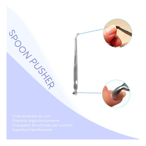 Empujador Cutícula Y Removedor Spoon Pusher 2 En 1 By Gelish
