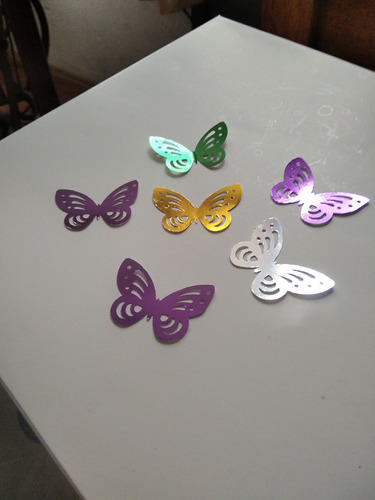Mini Mariposas En Cartulina Metalizada Packs De 30 Unidades