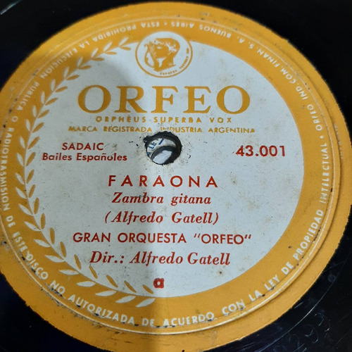 Pasta Gran Orquesta Orfeo Alfredo Gatell Orfeo C181