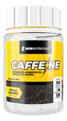 Cafeína 200mg 120 Cápsulas - New Nutrition