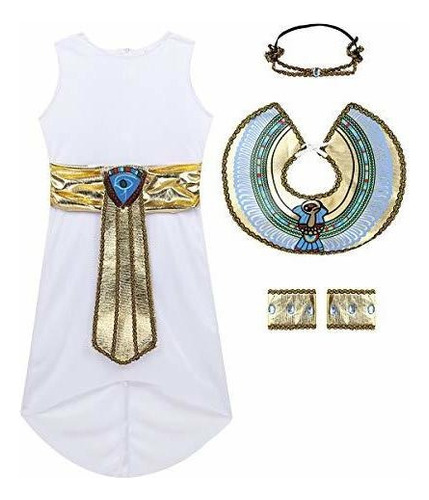 Haitryli Kids Girls 4pcs Halloween Costumes Egyptian Princes