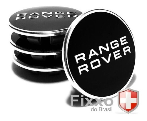 Imagem 1 de 6 de Kit 4 Center Cap Miolo Da Roda Range Rover Preta 61mm