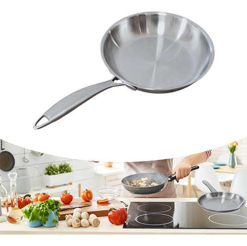 Gs Sartén De Acero Inoxidable Sólida Para Cocinas De Pequeño