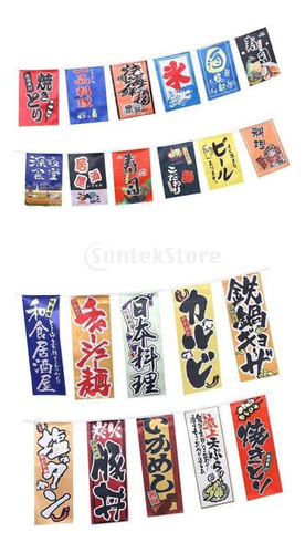 2x Cortinas De Estilo Japonés Banderines Banderas En