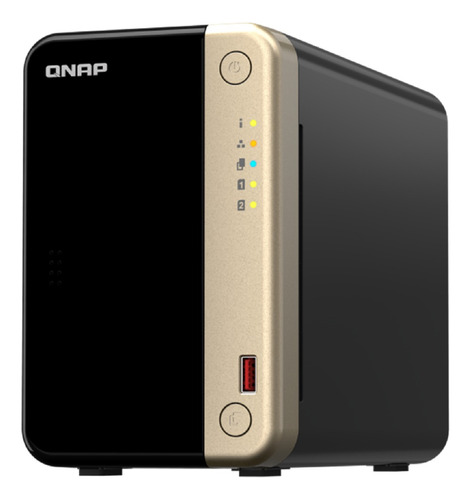 Almacenamiento Nas Qnap Ts-264-8g, 2 Bahias, Ram 8gb - 2.5g Color Negro