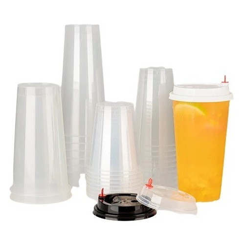 Vaso De Plástico Transparente Con Tapa