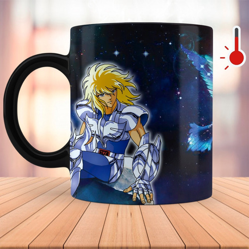 Imagen 3 de 3 de Taza Mágica Caballeros Del Zodiaco Hyoga Cisne