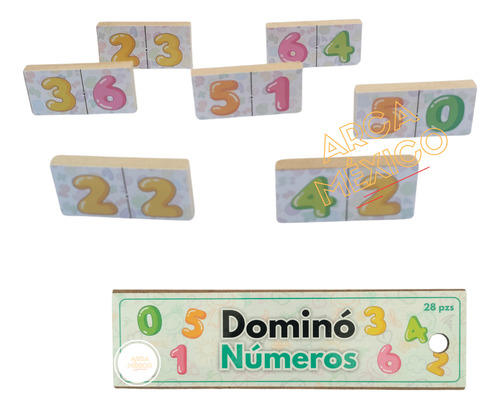 Dominó De Números: Juego De Mesa Didáctico 28pz De Diversión