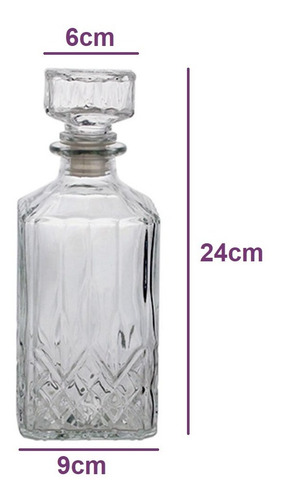 Imagem 2 de 5 de Garrafa Licoreira Whisky Licor Vidro Retro Luxo Promoção