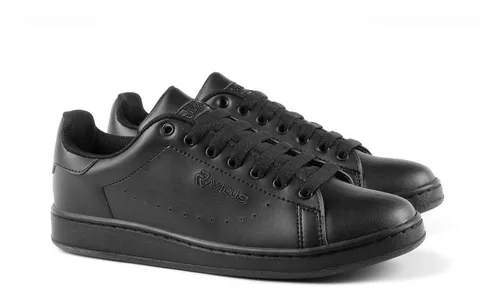 Zapatillas Furo Cuero Pu Negro Suela Negra