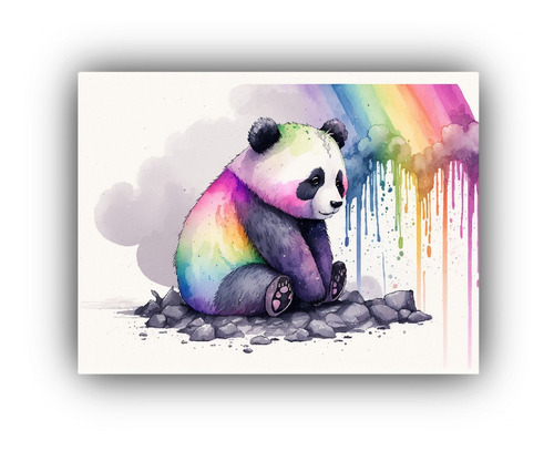 Arte De Pared Lienzo De Tela Pandas Estetico 40x30cm
