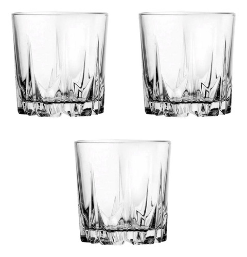 Jogo 3 Copos De Vidro Para Whisky Karat Pasabahçe - 295ml