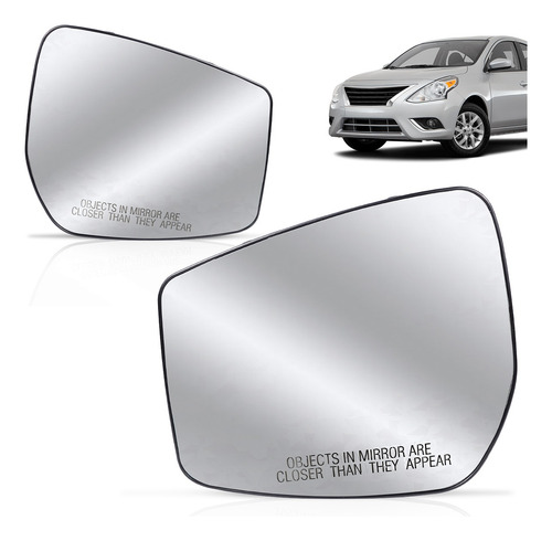 Lente Espelho Retrovisor Versa 15 16 17 2018 2019 Com Placa