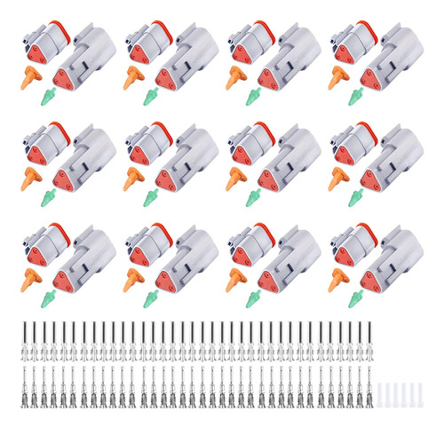 Juego De 126 Conectores Grises Deutsch Dt De 3 Pines, Tamaño