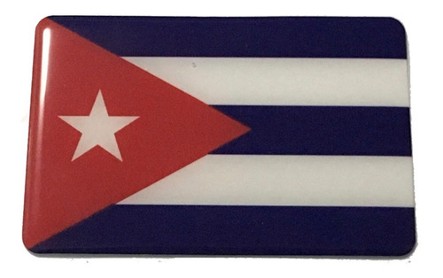Adesivo Resinado Da Bandeira De Cuba 5x3 Cm
