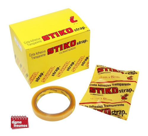 Imagen 1 de 1 de Cinta Adhesiva Transparente Stiko 12x60 Mts Caja X12 Rollos