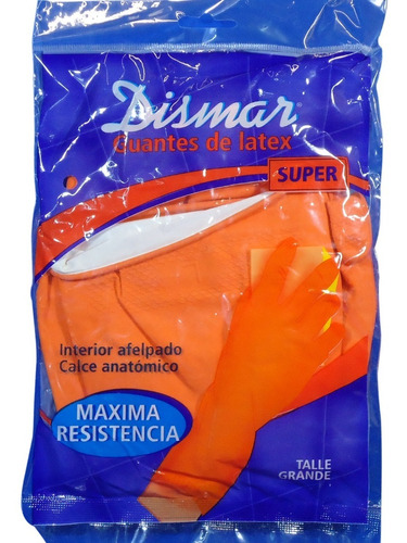 Guantes Latex Dismar Domestico Naranja X 3 Pares