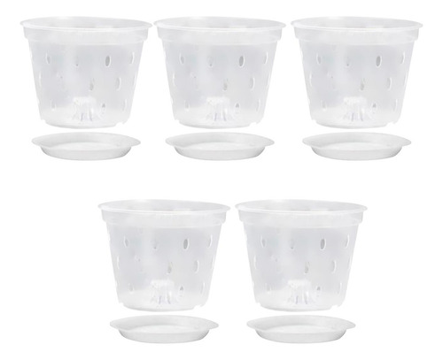 Qmx Macetas Para Orquídeas Con Con Platillo De 5 Pulgadas