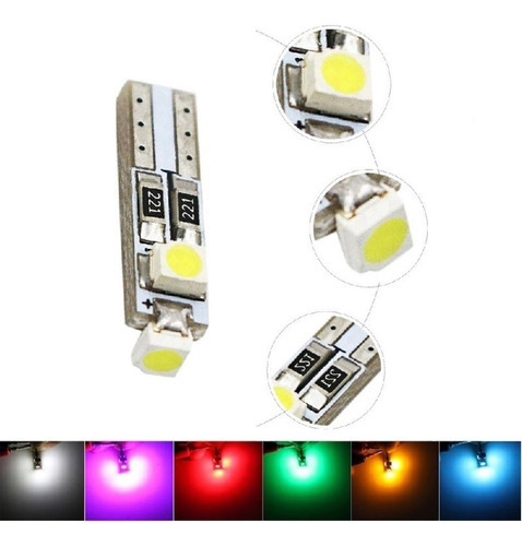 Lampara T5 3 Leds 5050 Canbus Tablero Auto Blanca.x4 T502