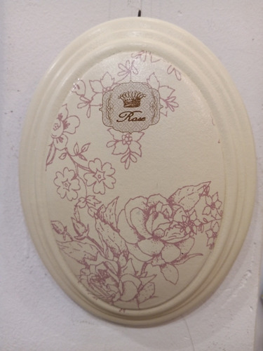 Cuadro Oval Madera Pintada 22 X 8 X 3 Cm