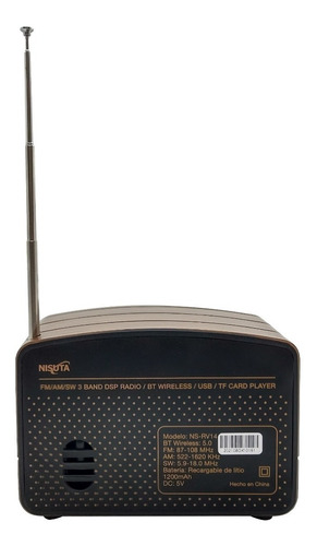 Imagen 6 de 10 de Radio Parlante Portátil Bluetooth Vintage Batería Usb Retro