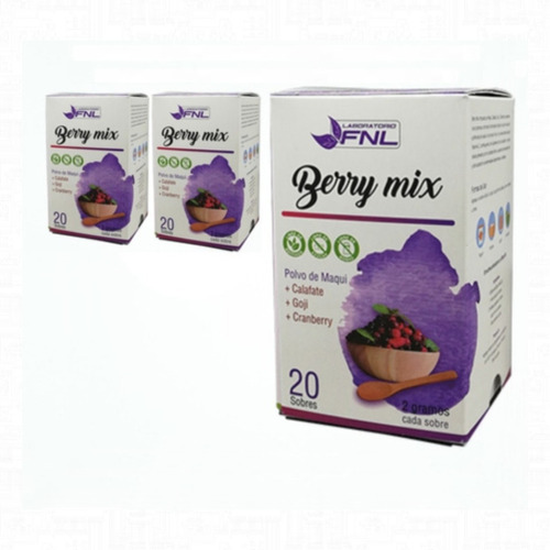 Berry Mix 3x20 Sobres Polvo De Maqui Calafate Goji Cranberry