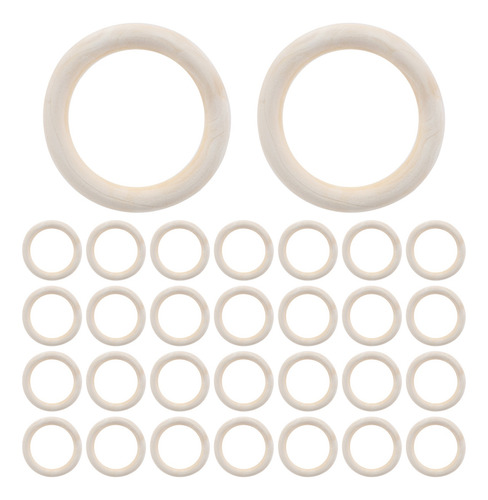 30 Anillos De Madera De 70 Mm, Anillos De Madera Con Círculo
