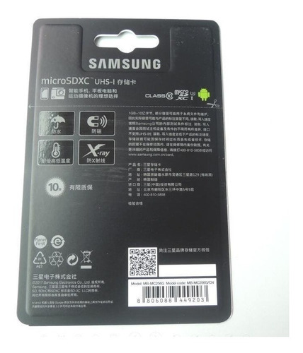 Cartao Samsung Micro Sdxc Evo 4k 256gb Plus Insigh Lacrado 6