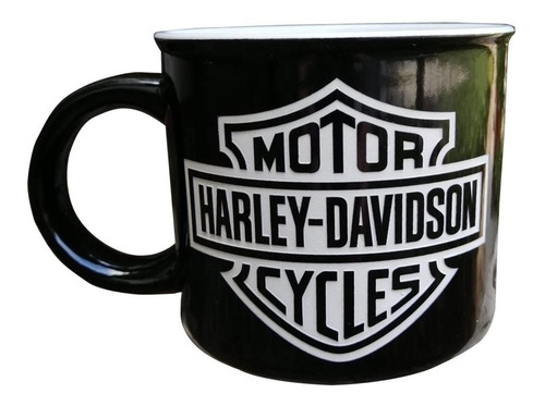 Taza Grabada Para Café 15 Oz Negro Brillante Harley