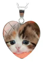 Comprar Collares Corazón De Gatos Kawaii, Colgantes De Cristal