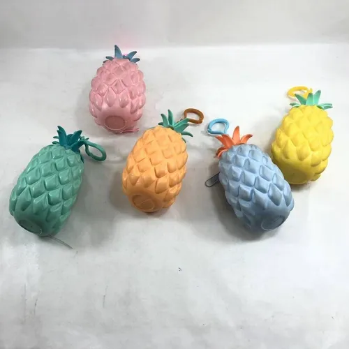 Monedero De Goma Silicona Forma De Ananá Piña Cute Kawai