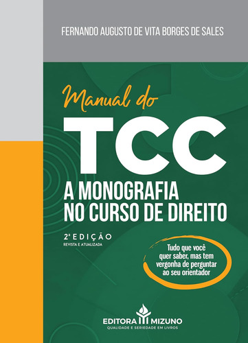 Livro Manual Do Tcc A Monografia No Curso De Direito, 2ª Edição 2024