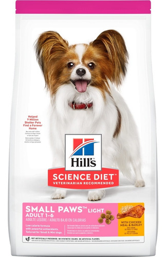 Hills Perro Adulto Small Paws Light 2kg. Razas Mascotas
