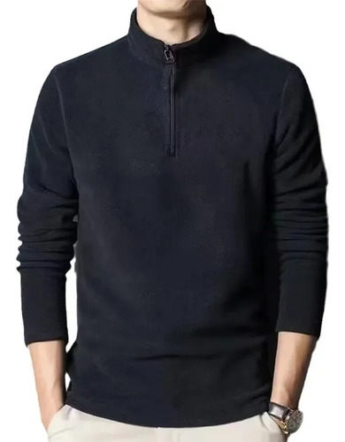 Sudadera De Forro Polar Con Cuello Alto Para Hombre, Camisa Con Base Cálida
