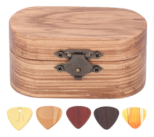 Funda De Almacenamiento De Madera Para Púas Y Púas Para Guit