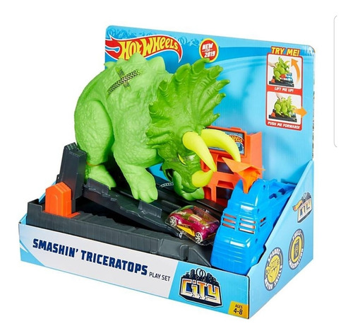 Hotwheels Pista Triceratops Destructor Original De Mattel