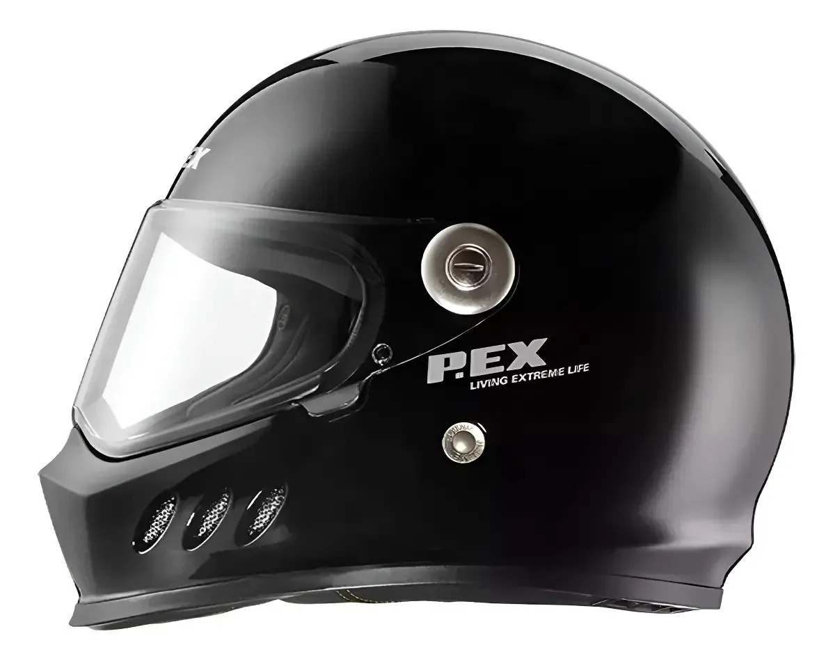 Casco Integral Moto Punto Extremo Ff326 Retro Vintage Plan Color Negro mate Diseño Lisa Tamaño del casco XL