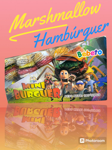 Pirulito Marshmallow Mini Hambúrguer 30 Uni