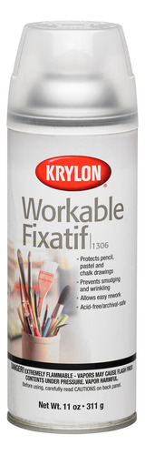 Krylon Workable Fixatif Espray Transparente Onza