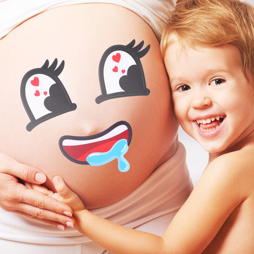 Bonita Pegatina Para El Vientre De Una Embarazada, Dibujos A