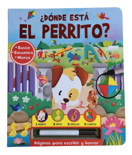 Libro Con Pizarra Y Actividades- Donde Esta El Perrito ?